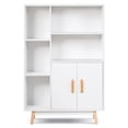 thumbnail image 2 of Costway Librería de Madera con Dos Puertas con Patas de Madera para Casa Oficina Blanco 59 x 23,7 x 119 cm, 2 of 10