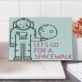 thumbnail image 2 of Outer Space Cutting Board, Space Walk Words with a Man Romance Love in Stars Minimalist Design Image, Decorative Tempered Glass Cutting and Serving Board, Small Size, Black and Pink, by Ambesonne, 2 of 5