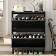 thumbnail image 2 of Vabches Farmhouse Shoe Storage Cabinet with 2 Flip Drawers, Freestanding Shoe Rack Organizer with Adjustable Shelf and Metal Handle for Entryway, Hallway, 2 of 7