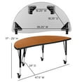 thumbnail image 6 of Emma + Oliver 3PC Mobile 76" Oval Wave Collaborative Oak Kids Adjustable Activity Table Set, 6 of 14