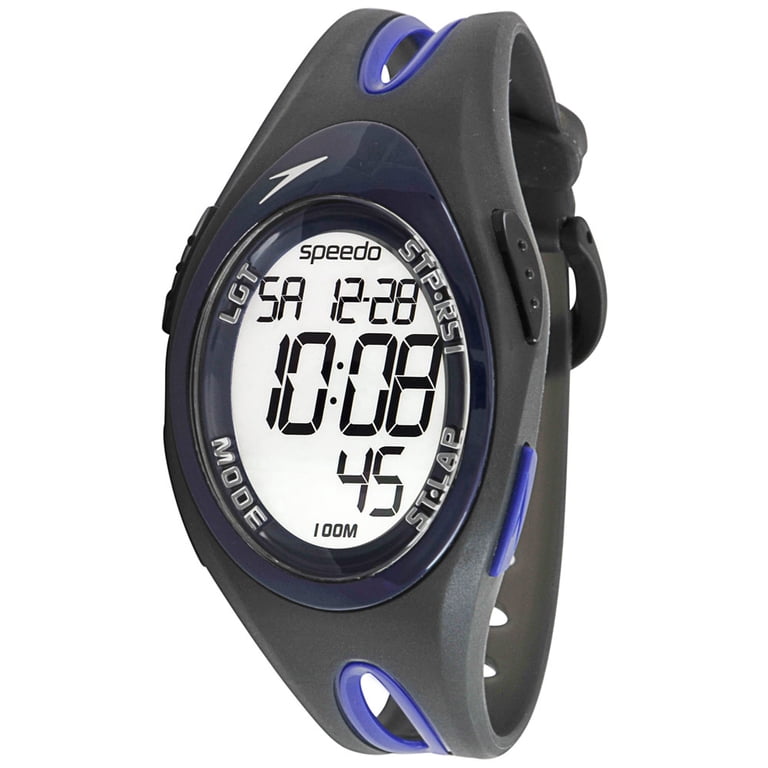 SD55136 Men's Vibrating Alarm Blue Black Rubber Strap Chronograph Digital  Watch - Walmart.com