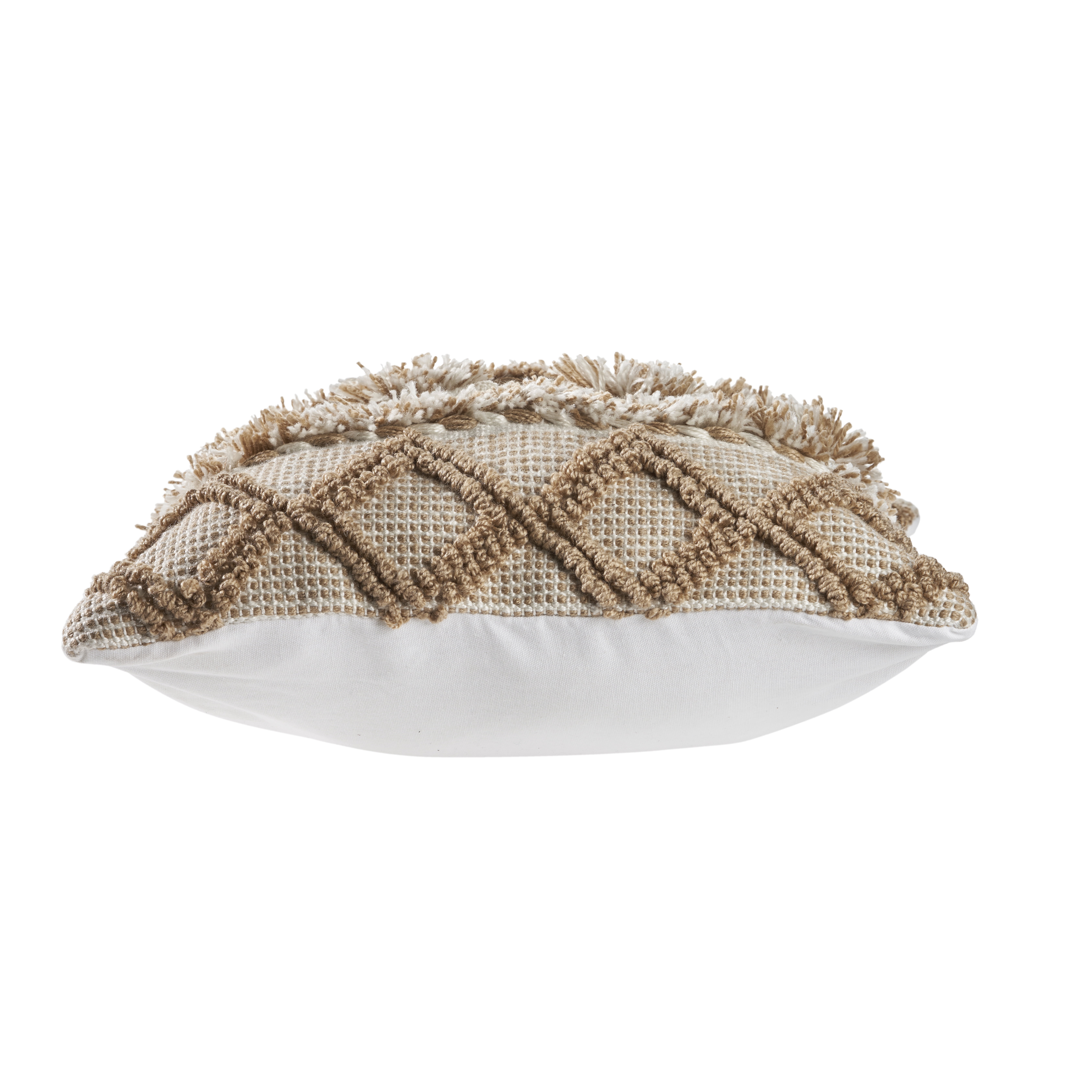 Ox Bay Ila 20" x 20" Neutral Diamond Polyester Indoor/Outdoor Adult Decorative Throw Pillow Cover