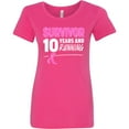 thumbnail image 3 of Inktastic Breast Cancer Survivor 10 Years and Running with Pink Ribbon Women's T-Shirt, 3 of 5