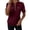 hgg278-Wine, variant on Women's Half Zip Quilted Sweatshirts Crew Neck Short Sleeve Pullover Tops Textured Solid Fall Fashion Tops