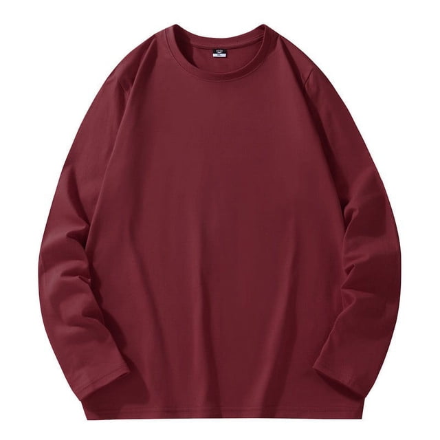 pstuiky Camisas casuales de manga larga para hombre, Camisa informal de manga larga con cuello redondo y color liso para hombre. Blusas de manga larga con cuello redondo. xxl