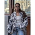 thumbnail image 4 of Women'S Quilted Jacket Cardigan Light-Weight Floral Print Open Front Padded Puffer Jackets Blue S, 4 of 8