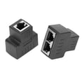 thumbnail image 1 of Ethernet Cable Adapter, 1-in 2-out, RJ45 Female, LAN Connector, Cable Extender, Splitter, 1 of 5