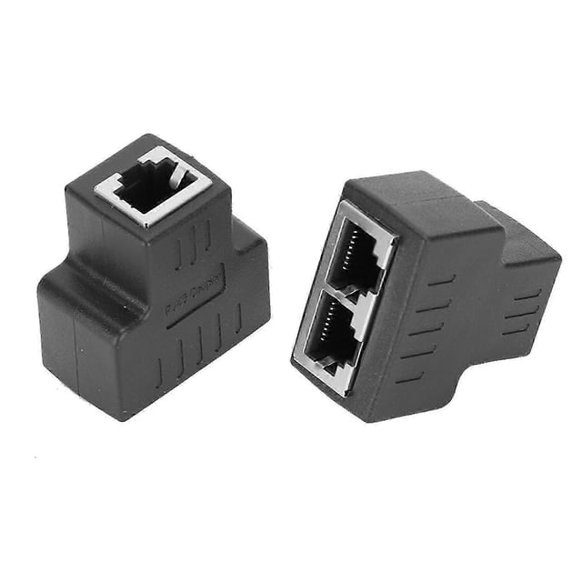 Ethernet Cable Adapter, 1-in 2-out, RJ45 Female, LAN Connector, Cable Extender, Splitter