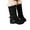 Black, variant on POROPL Boots for Women Mid Calf Low Heel Buckle Shoes,Boots Size 4.5