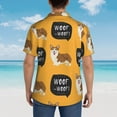 thumbnail image 4 of Kll Men'S Hawaiian Shirt Short Sleeve Button Down Beach Shirts-Corgi, 4 of 7