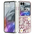thumbnail image 3 of For Motorola Razr 2024 Spectacular Full Bling Stones Glitter HQ Hybrid Floral Series - Pink, 3 of 3