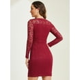 thumbnail image 3 of DARING DIVA Boat Neck Elegant Lace Party Cocktail Bodycon Dress XL Burgundy, 3 of 6