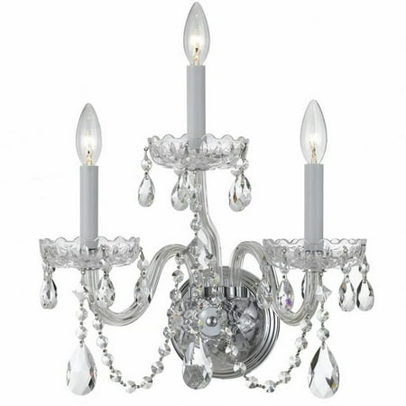 

Crystorama Lighting 1033-CH-CL-S Crystal - Three Light Wall Sconce in Classic Style - 15 Inches Wide by 16 Inches High Clear Swarovski Strass Polished Chrome Finish