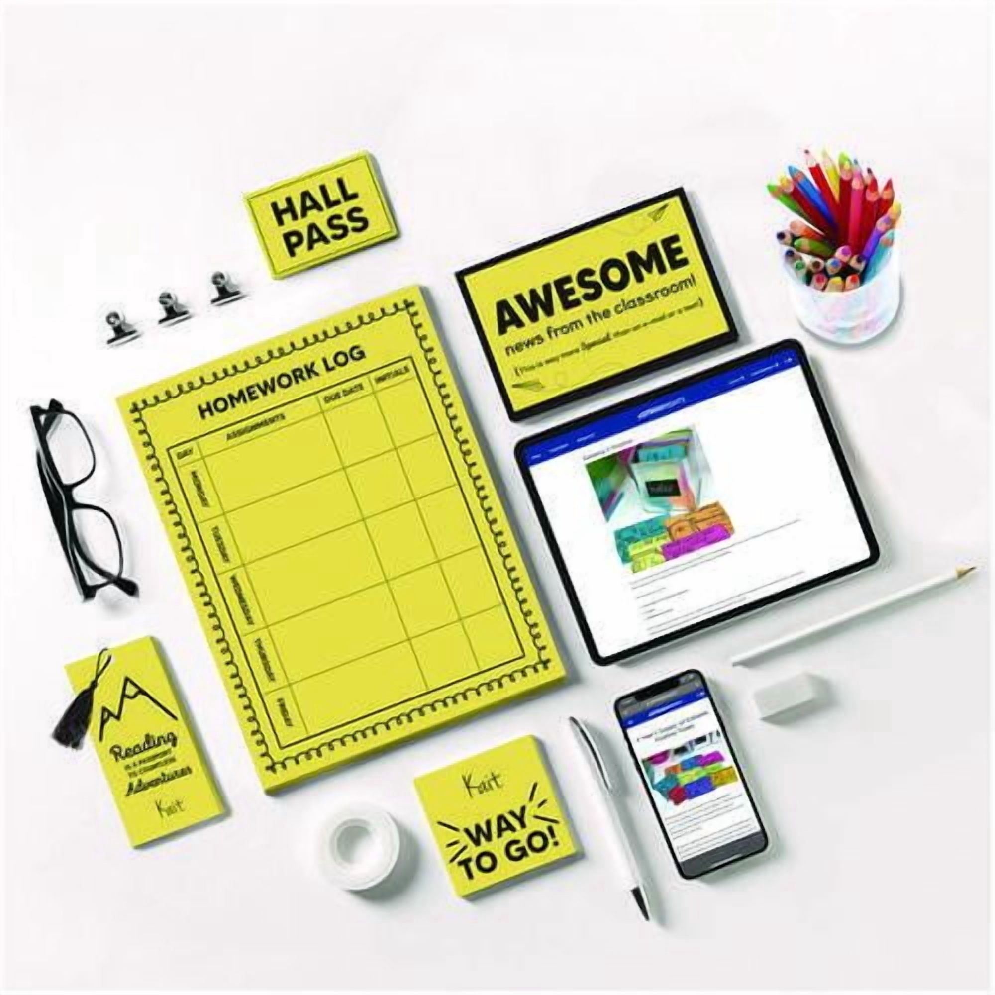 Color Cardstock -"Punchy Pastels" Assortment, 65 lb Cover Weight, 8.5 x 11, Lively Lemon, 100/Pack | Bundle of 5