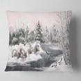thumbnail image 2 of Designart Grey Winter Vector - Landscape Watercolor Throw Pillow - 16x16, 2 of 5