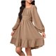 thumbnail image 1 of Vestido Largo de Manga Larga de Color Sólido de Moda Y Cómodo para las Niñas con Falda Plisada de Cinturón para Diario, Viajes, Vacaciones, Fiestas de Cumpleaños, 1 of 8