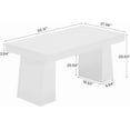 thumbnail image 5 of Tribesigns 55“ Dining Table for 4-6, Rectangular Wooden Dining Room Table, Kitchen Dinner Table, White, 5 of 7