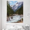 thumbnail image 1 of Americana Landscape Decor Tapestry, Limestone Creek in the Alberta Cold Winter Time Adventure Image Print, Wall Hanging for Bedroom Living Room Dorm Decor, 60W X 80L Inches, Multi, by Ambesonne, 1 of 2