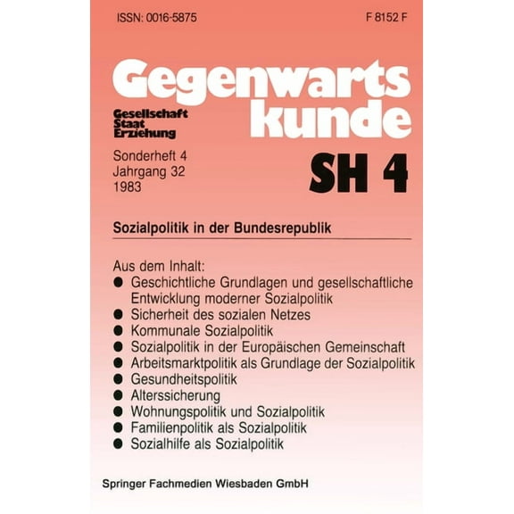 Sozialpolitik in der Bundesrepublik, (Paperback)