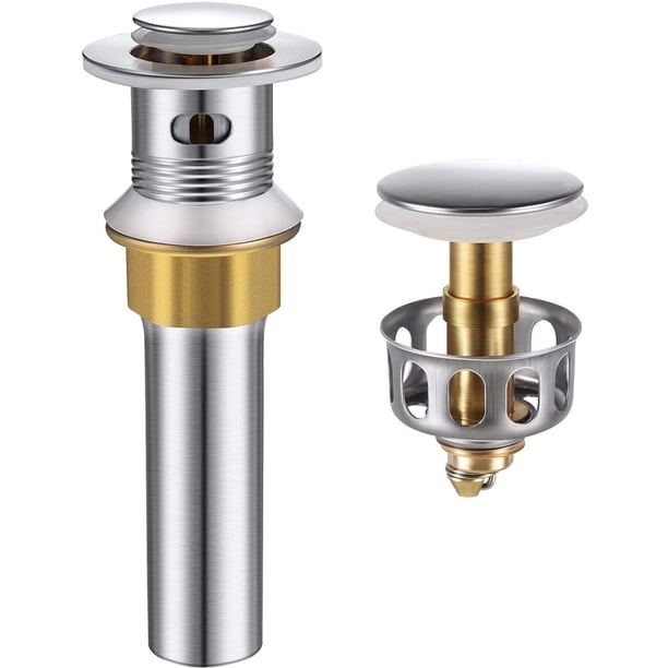 Matsuzay Filtros de drenaje de rebote para lavabo, accesorios de enchufe de acero, escurridor de cocina, accesorios para fregaderos, tubería, Juegos de accesorios de baño sin agujero