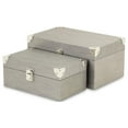 thumbnail image 4 of Cheungs Set Of 2 Gold Pewter Box With Chrome Corner Accent, 4 of 4