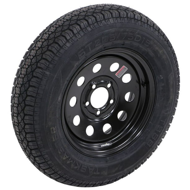 225/75R15 Trailer Tire & Wheel Assembly 15x6 6x5.5 Black Wheel