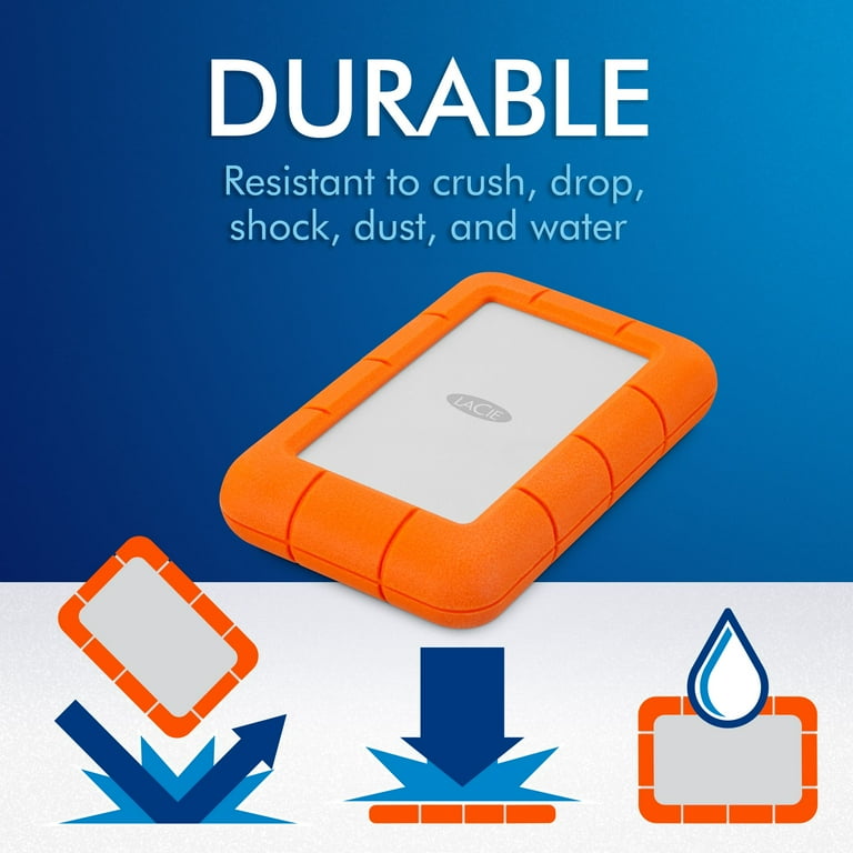 LaCie Rugged Mini 2TB External USB 3.0 Portable Hard Drive