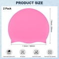 thumbnail image 3 of Uxcell Gorro de Natación de Silicona en Paquete de 2 para Mujeres y Hombres, Gorro de Natación Impermeable No Deslizante Duradero [Rosa], 3 of 6