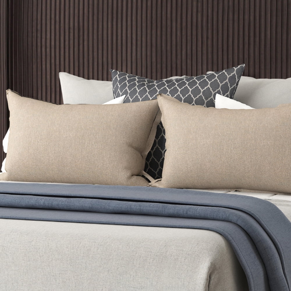 Bed Frame Queen Upholstered Bed In a Box Dark Brown