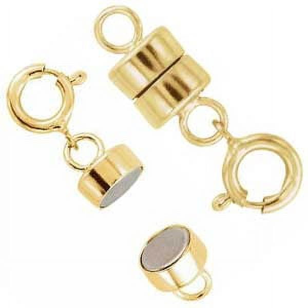 NEW SOLID 14K YELLOW GOLD Barrel Magnetic Converter Necklace Clasp