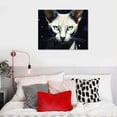 thumbnail image 4 of PIKWEEK  Oriental Shorthair Cat Breed Dark Canvas Art Print Wall Decor - 20x16in, 4 of 4