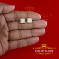 thumbnail image 3 of King of Bling's 2.00ct Cubic Zirconia 925 Yellow Silver Women's & Men's Hip Hop Square Earrings, 3 of 12