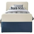 thumbnail image 4 of Pemberly Row Lit Gigogne Simple Contemporain en Velours Bleu Marine/lit avec Rangement, 4 of 9