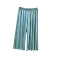 thumbnail image 4 of Mutghys Modal Cotton Pajama Pants for Women Scalloped Hem Solid Elastic Waist Capri Pants Home Relaxing Soft Comfy Casual Pajama Bottoms, 4 of 6