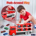 thumbnail image 7 of Flooyes Carrier Truck Toys for Kids, Transport Race Trucks Set, W/ Deform Folding Track & 12 Race Cars, Toys for 3-8 Years Old Toddler Car Set Gifts for Boys and Girls(Red), 7 of 7