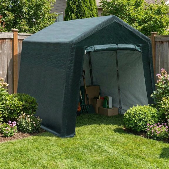 Yardi Yard Outdoor Carport Shed with Sidewalls and Waterproof Ripstop Cover-8 x 14 ft, Heavy Duty Carport Canopy