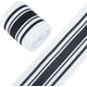 thumbnail image 1 of Cinta de rayas blancas y negras de 12 yardas, cinta con alambre, cinta de arpillera negra de 2-1/2 pulgadas, borde de rayas marfil, cinta navideña con alambre negro, 1 of 7