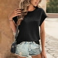 thumbnail image 2 of Fsgntruao Summer Tops for Women Casual Crewneck Batwing Half Sleeve T-Shirts Solid Color Loose Fit Cute Basic Flowy Tops Tees Blouses, 2 of 6