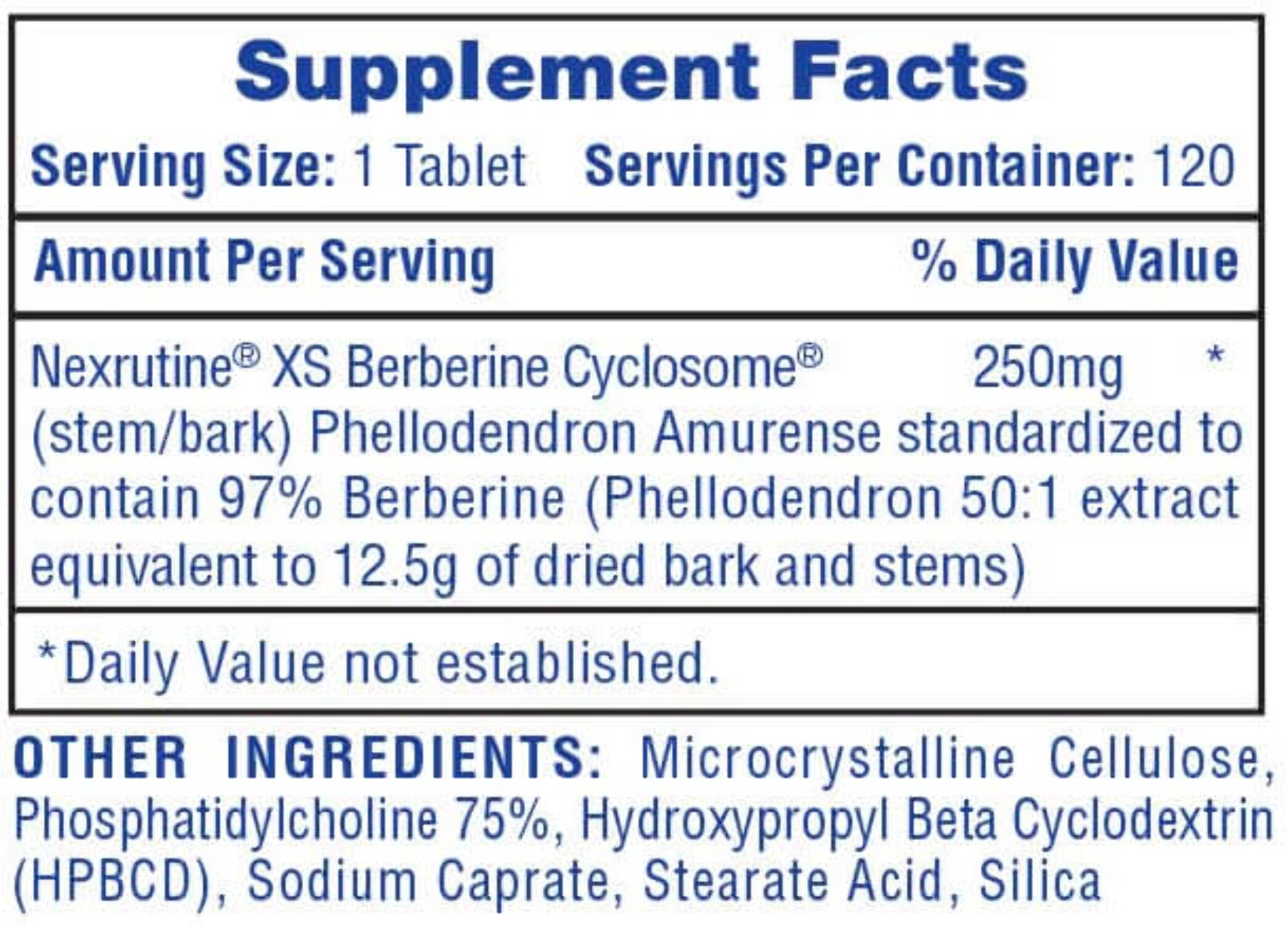 Hi-Tech Pharmaceuticals - Berberine - 120 Tablets