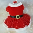 thumbnail image 3 of Festive Santa for Elegant Holiday Dog and Cat Dress with Matching Hair Accessory, 3 of 3