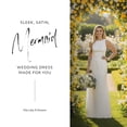 thumbnail image 2 of David’s Bridal, The Edit by DB Studio Women's High Neck Bow Back Mermaid Wedding Dress, Full Length, Satin, 2 of 8
