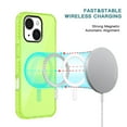thumbnail image 3 of Magnetic for iPhone 15 Plus Case, [Compatible with Magsafe][Military Grade Drop Protection] Hybrid Silicone Slim Diamond Camera Translucent Rugged Protective Cover for iPhone 15 Plus,Green, 3 of 5