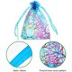 thumbnail image 2 of 100 bolsas de organza azul con cordón para joyas, patrón coralino, caramelo, chocolate, fiesta, Navidad, boda, bolsas de regalo, 3.5 x 4.7 pulgadas (azul) oso de fresa Electrónica, 2 of 6