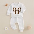 thumbnail image 2 of Jamsmile Toddler Girls Outfits Sets 2Pcs Pullovers Hoodies Tops + Elastic Waist Shorts Pockets Sweat Suits, 2 of 6
