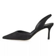 thumbnail image 2 of YDN Women Pointed Toe Elastic Slingback Pumps Strappy Mid Thin Heel Sandals Elegant Party Date Shoes Size 7 Black, 2 of 4