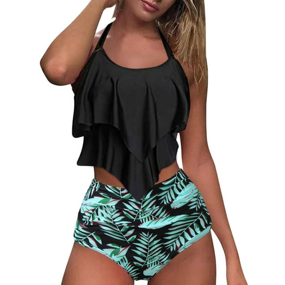 FhsagQ Swimsuit Sets for Women Role Play Cop Two Piece Swimming Suits Womens Tankini Swimsuits High Waisted Bathing Suits for Women Swimsuit Sets for Women Crotchless Green Green M