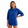 thumbnail image 2 of Stralyhd Women's Polo Sweatshirts Pullover Long Sleeve Button Up Casual Fall Tops with Pockets Royal Blue S, 2 of 5