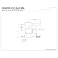 thumbnail image 2 of Kingston Brass CC43107DL 1/2-Inch FIP x 3/8-Inch O.D. Comp Quarter-Turn Angle Shut-Off Valve in Brushed Brass, 2 of 4