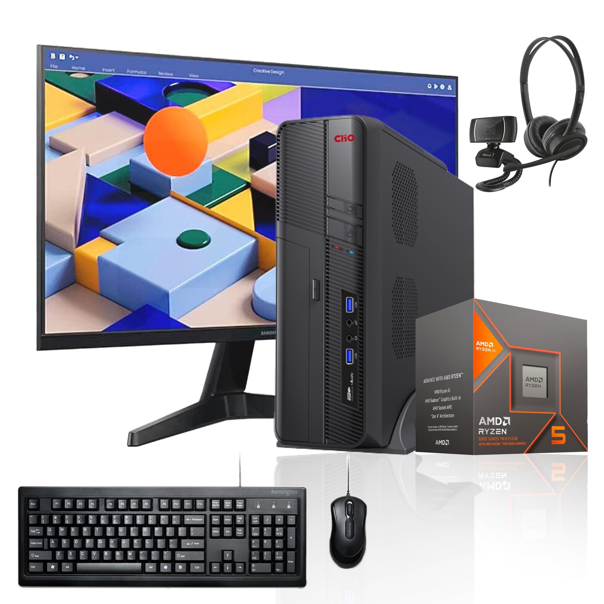 Pc Mini + Monitor 24 + Perif: Amd Ryzen 5 8500G 16Gb 1Tb Radeon 740M Wifi