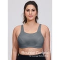 thumbnail image 6 of Wingslove Women's Sports Bra Full Coverage Wireless Bra Plus Size High Impact Non Padded Workout Bra,Gray 44DD, 6 of 12